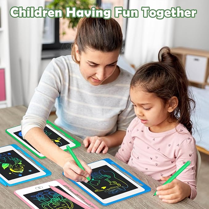 4 Pack LCD Writing Tablet for Kids, 6.5 Inch Colorful Doodle Board Drawing Tablet, Erasable Reusable Electronic Drawing Pads, Educational Learning Toys Birthday Gifts for Girls Boys Age 3 4 5 6 7 8