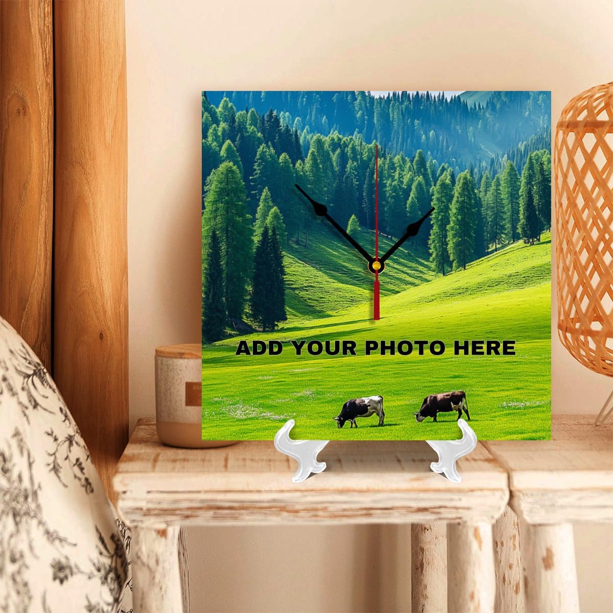 Generic Custom Wall Clock Personalized Wall Photo Customized Round Clock for Birthday Wedding Present Wedding Friend Family Lover, 12inch-30cm