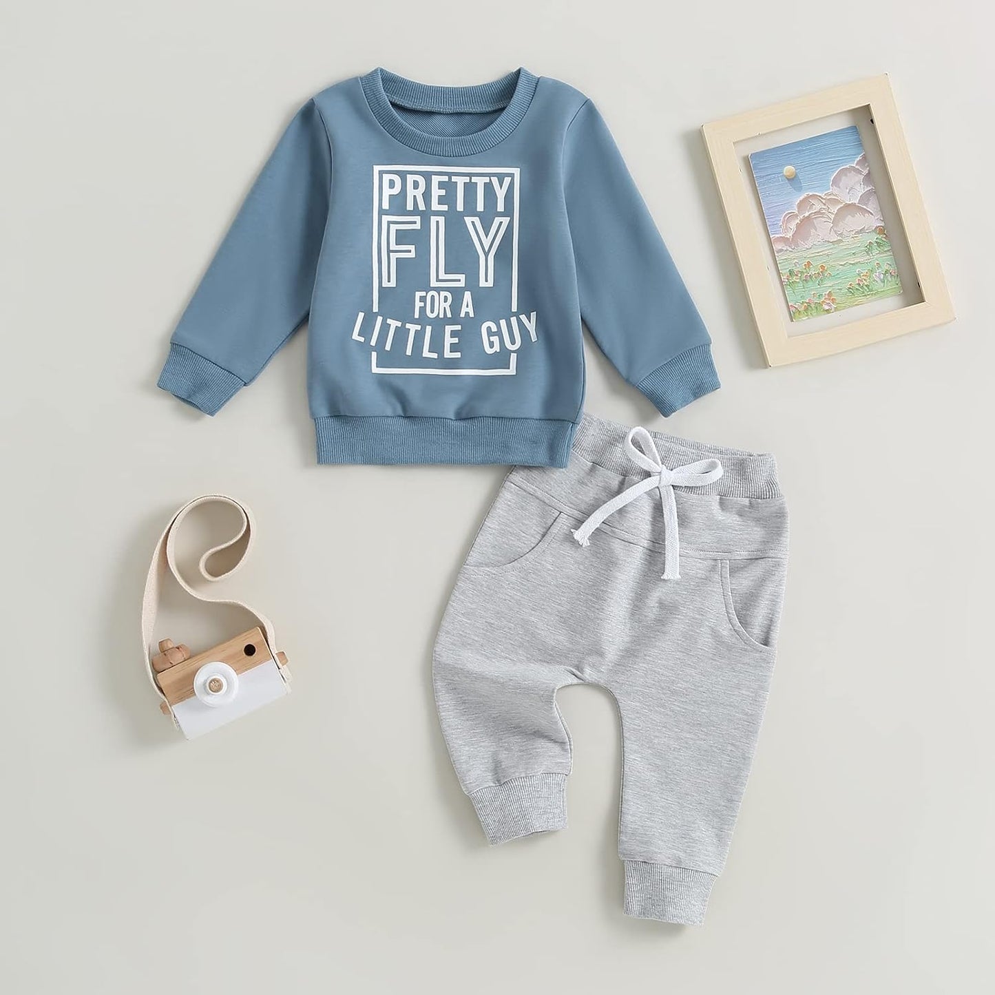 Baby Boy Clothes Fall 6 12 18 24 Months Football Long Sleeve Pullover Tops & Pant Sets Toddler Winter Outfits