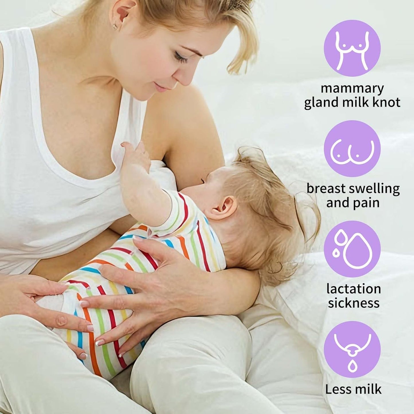 Breast Therapy Ice Packs, Hot and Cold Breast Pads, Breastfeeding Essentials Large Gel Bead Packs for Moms, 2 Pack (Pink, L)
