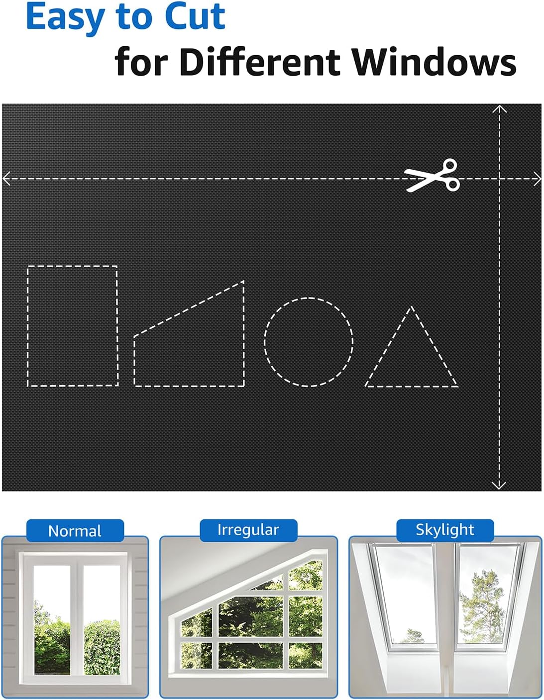 Sumobaby Blackout Curtains for Bedroom Portable 53"x72",No Drill Blackout Shades with Upgraded Hook&Loop Tapes,100% Black Out Window Cover,Thermal Insulated Blinds for Bedroom,Nursery(1 Panel,Black)