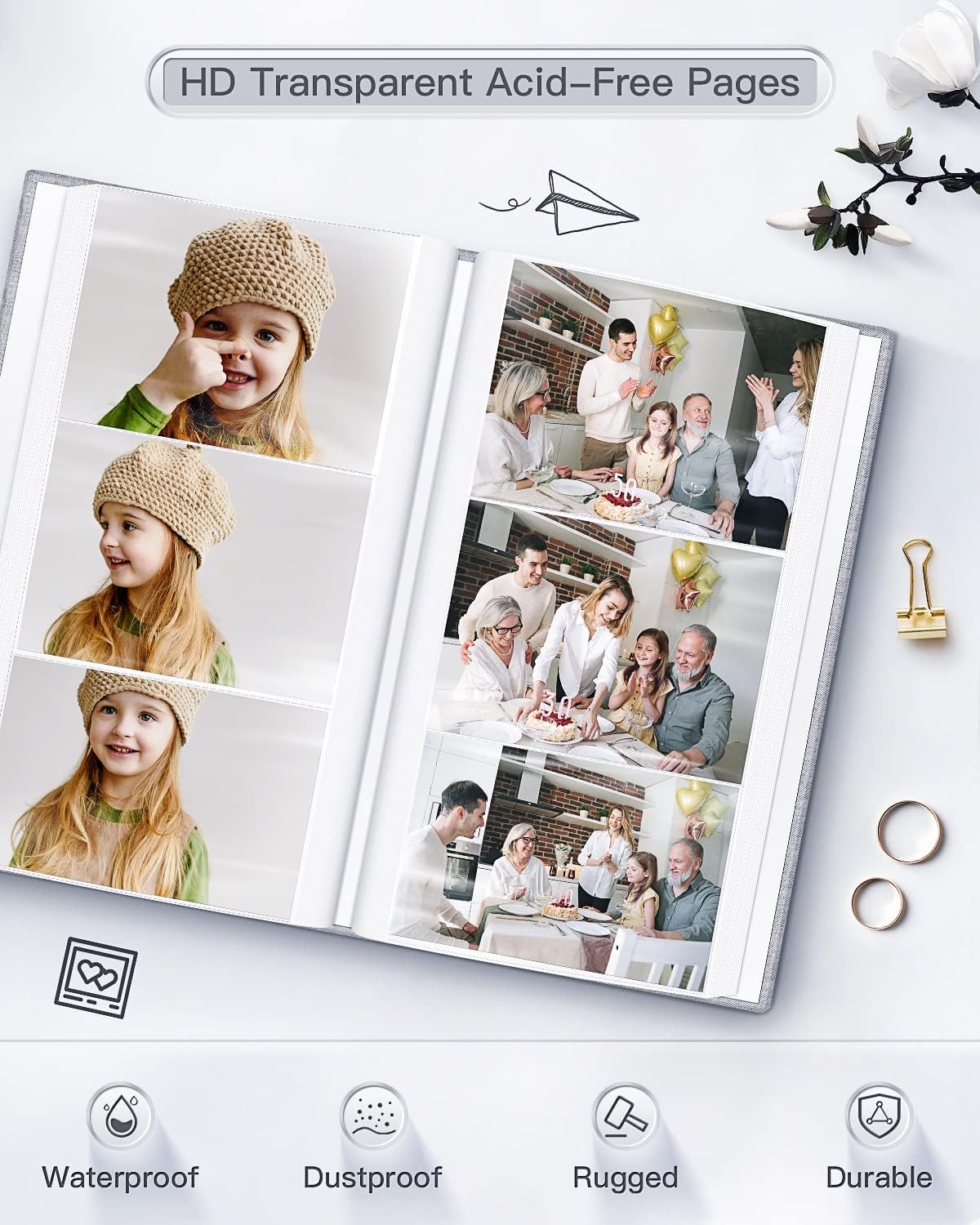 popotop Photo Album 4x6-420 Photos Photo Books with 420 Horizontall Pockets,Linen Cover Albums for Family Wedding Anniversary Baby Vacation Pictures