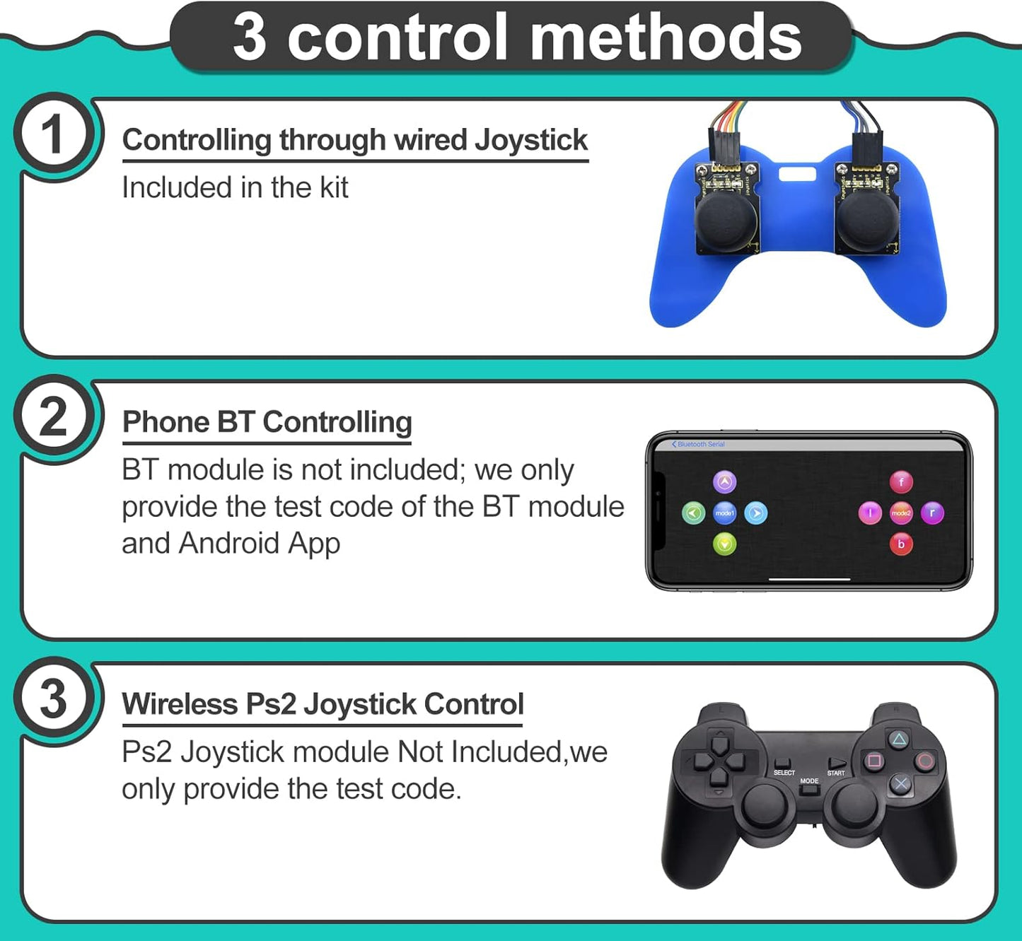 KEYESTUDIO Robot Arm Starter Kit for Arduino,4DOF Electronic Coding Robotics Arm DIY Set for Kids Adults to Learn Robotics,Support PS2 Joypad Control,Remote Control by Android/iOS APP