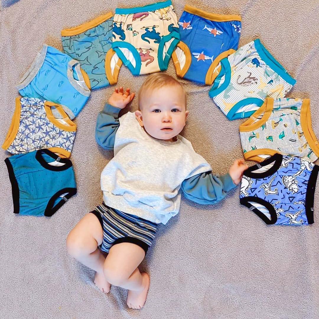 BIG ELEPHANT Potty Training Underwear - 10 Pack, 100% Cotton Absorbent Unisex Toddler Pee Pants for Boys Girls