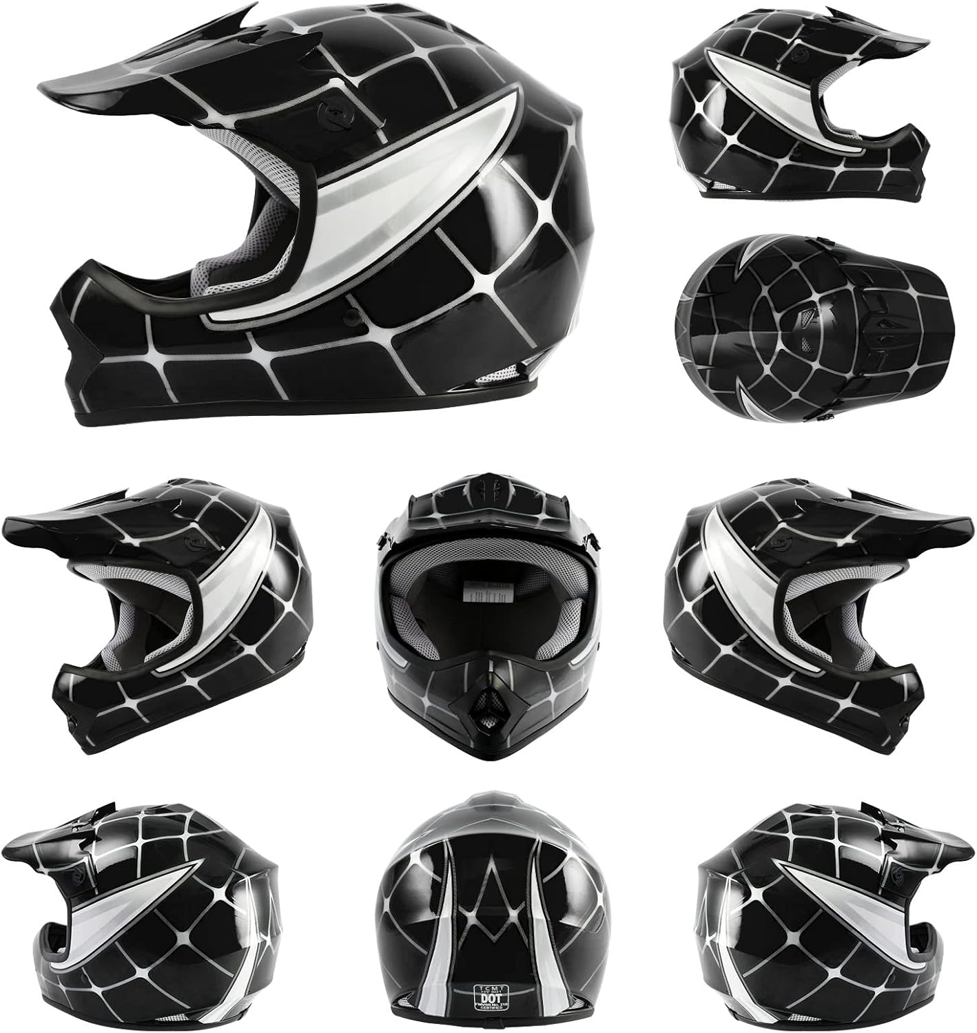TCMT Dot Youth & Kids Motorcycle Off-Road Helmet Full Face Motocross Street Dirt Bike Mountain Bike BMX MX ATV Helmet+Goggles+Gloves New