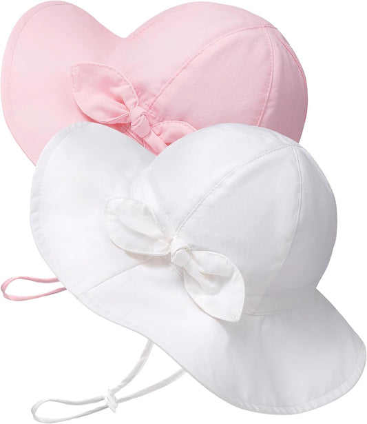 Baby Sun Hat Toddler Girl Beach Hat Adjustable Outdoor Summer Hat UPF 50+ Sun Protection Wide Brim Infant Kids
