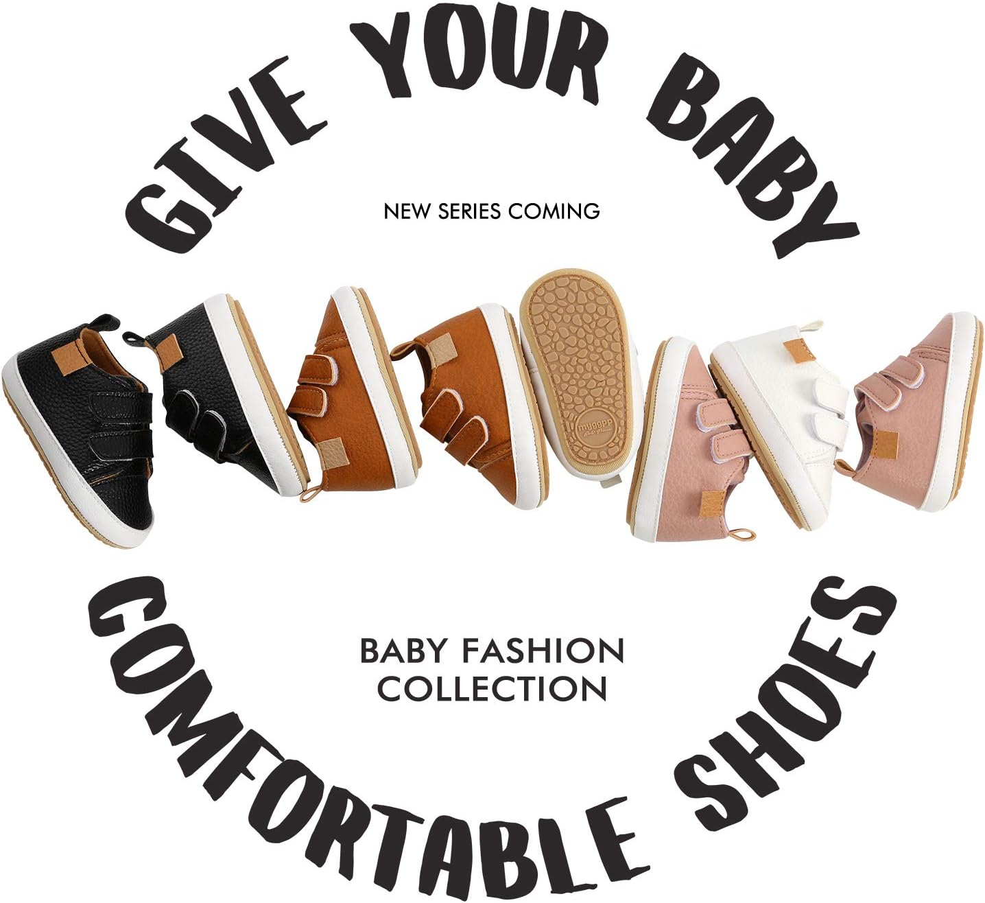 SOFMUO Baby Boys Girls High Top Ankle PU Leather Sneakers Soft Rubber Sole Infant Moccasins Newborn Oxford Loafers Anti-Slip Toddler Wedding Uniform Dress Shoes