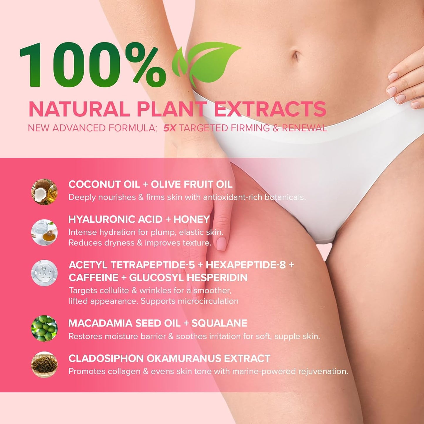 Enaskin Naturals Cellulite Remover for Legs & Anti Cellulite Cream - Skin Firming and Tightening Lotion for Inner Thigh ,Booty, Stomach & Belly, Body Firming Cream for Loose Skin, 100 ML