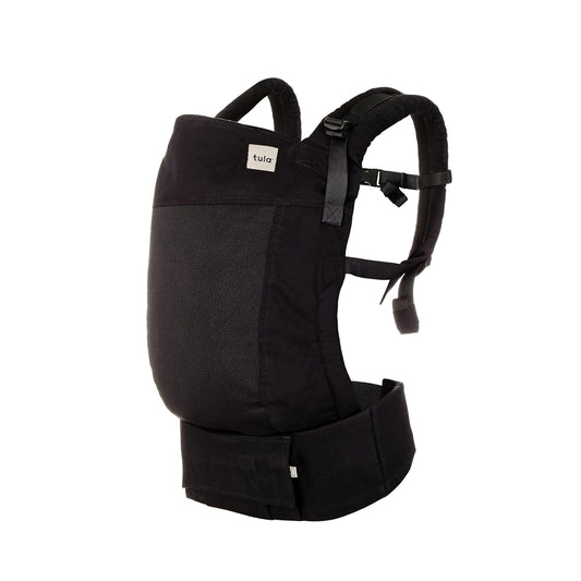 Baby Tula Breathable Mesh Panel Free-to-Grow Baby Carrier - Adjustable, Comfortable, Newborn to Toddler Carrier - Ergonomic Fit for 7lbs to 45lbs - Back & Front Carry Options - Urbanista (Black)