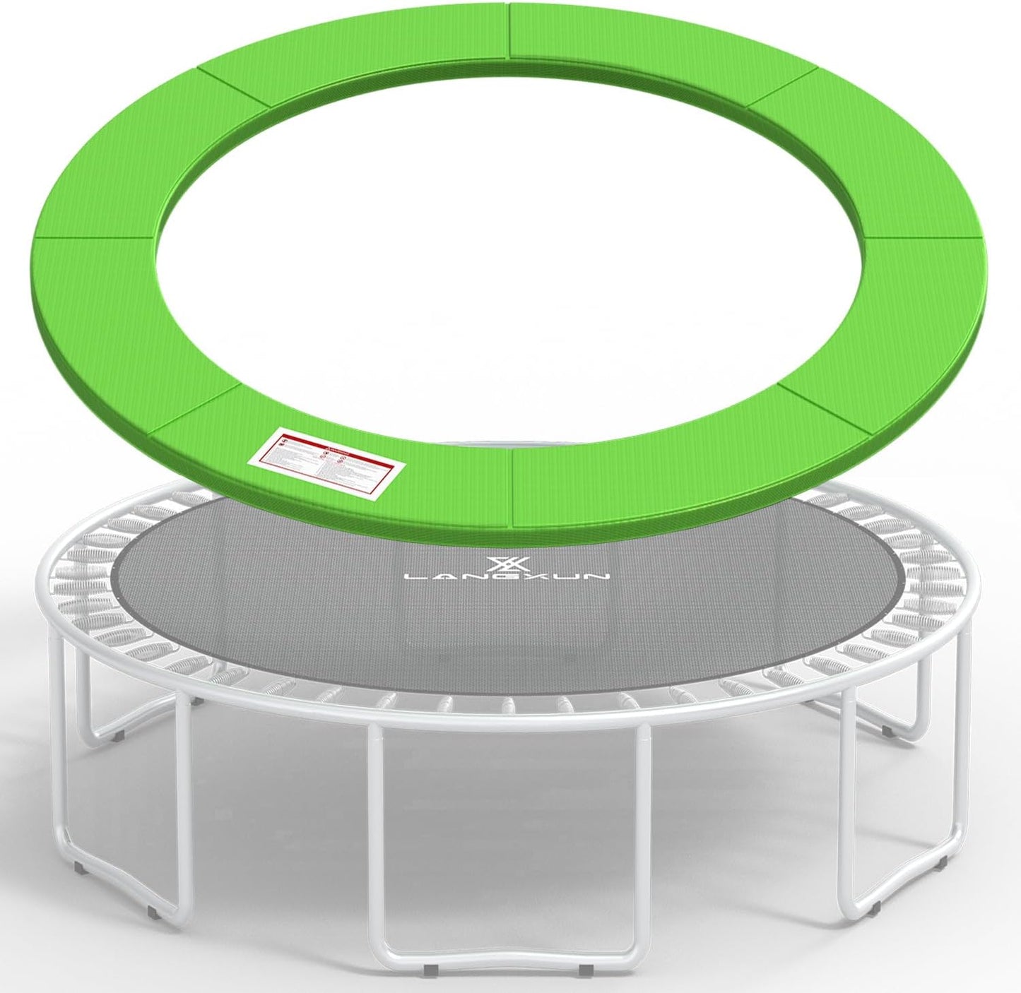 LANGXUN Universal Trampoline Repalcement Safety Pad, 8ft 10ft 12ft 14ft 15ft 16ft Waterproof Surround Spring Foam Cover for Round Frame