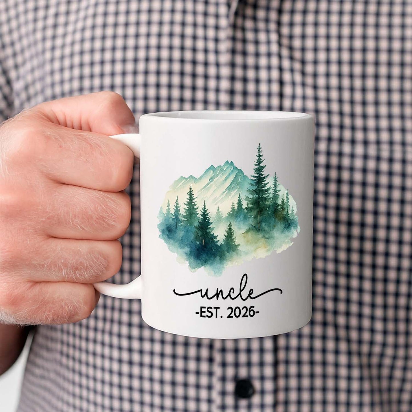Personalized Uncle EST 2026 Coffee Mug Gift For New Uncles Brother Family, Custom Uncles Accent Coffee Cup 11 15Oz, First Time Uncle White Cup Gift For Birthday Father's Day Pregnancy Announcement