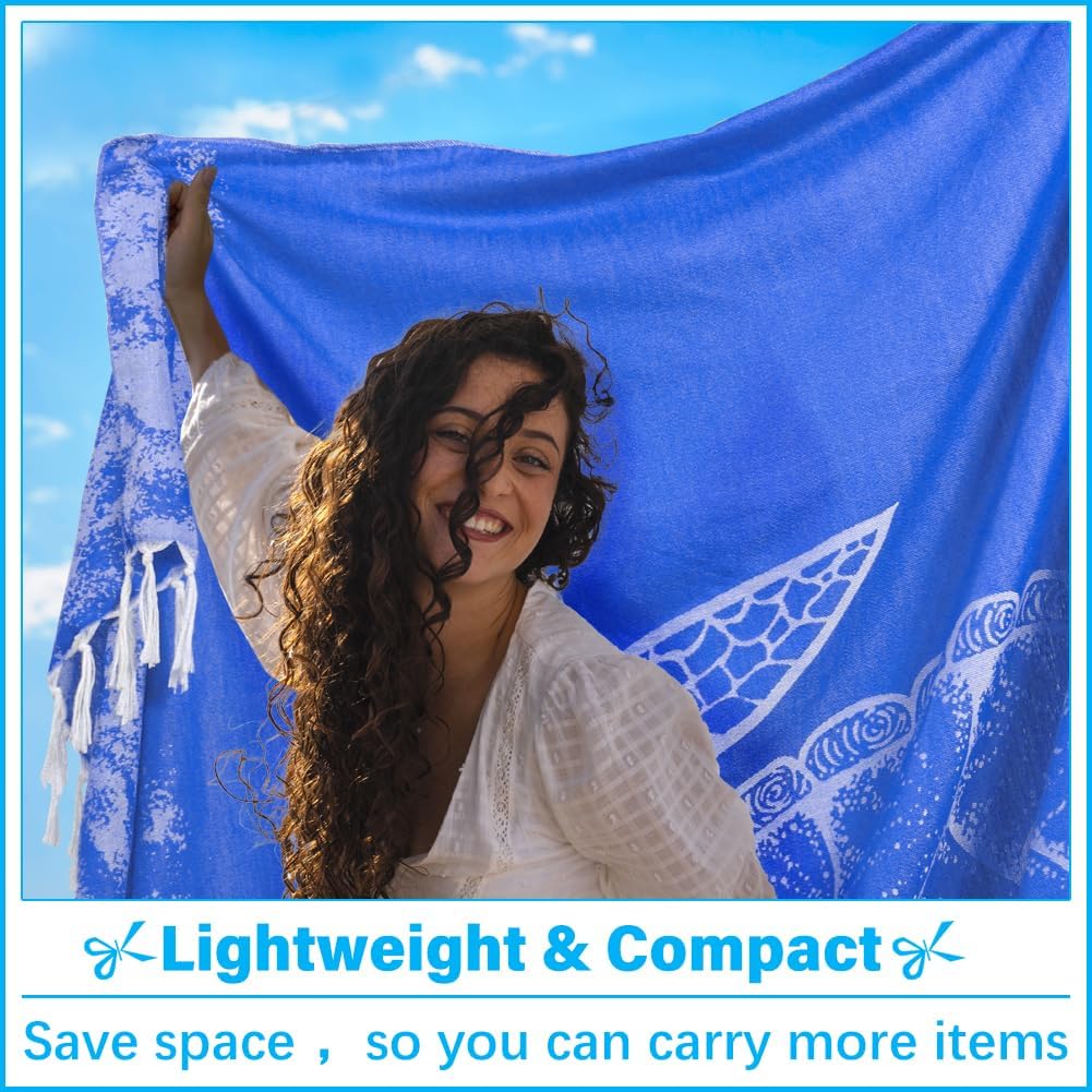 Oversized Turkish Beach Towel Blanket XXL Cotton Sandproof Towels Boho Woven Extra Large Big Sand Free Giant Throw Thick Blankets Huge Quilt XL Picnic Camping Necessities Cloud For Adult Gifts