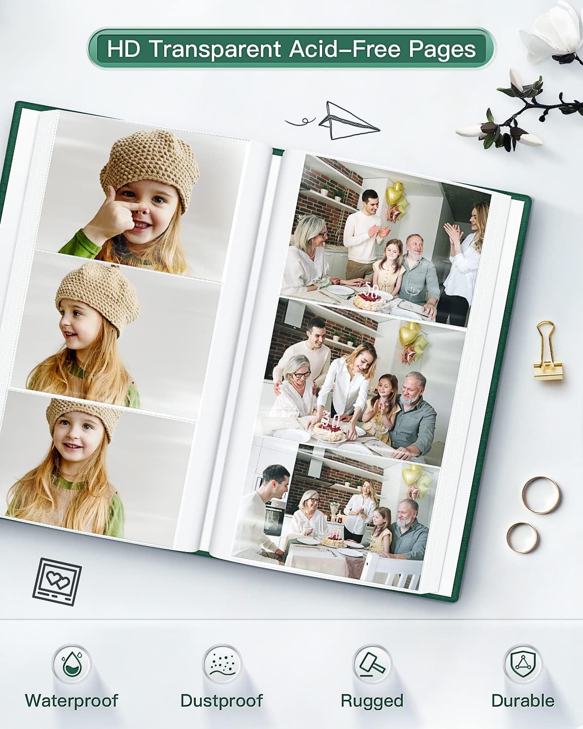 popotop Photo Album 4x6-420 Photos Photo Books with 420 Horizontall Pockets,Linen Cover Albums for Family Wedding Anniversary Baby Vacation Pictures