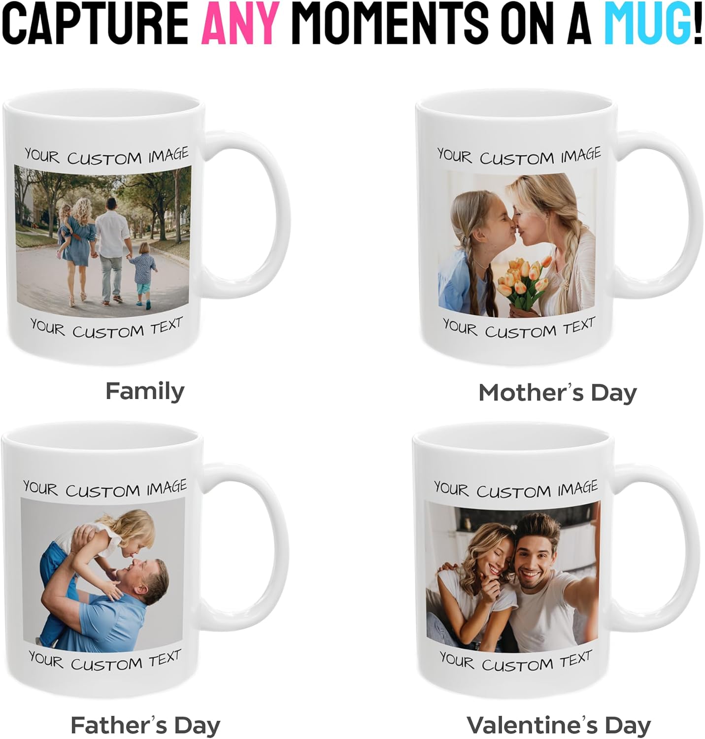Personalized Coffee Mug – Custom Photo, Text, or Logo Ceramic Mug Tea Cup | Taza Personalizada with Picture or Message | Customized Gift Idea for Men & Women, Mom, Dad, Friends - White/Orange | 11oz