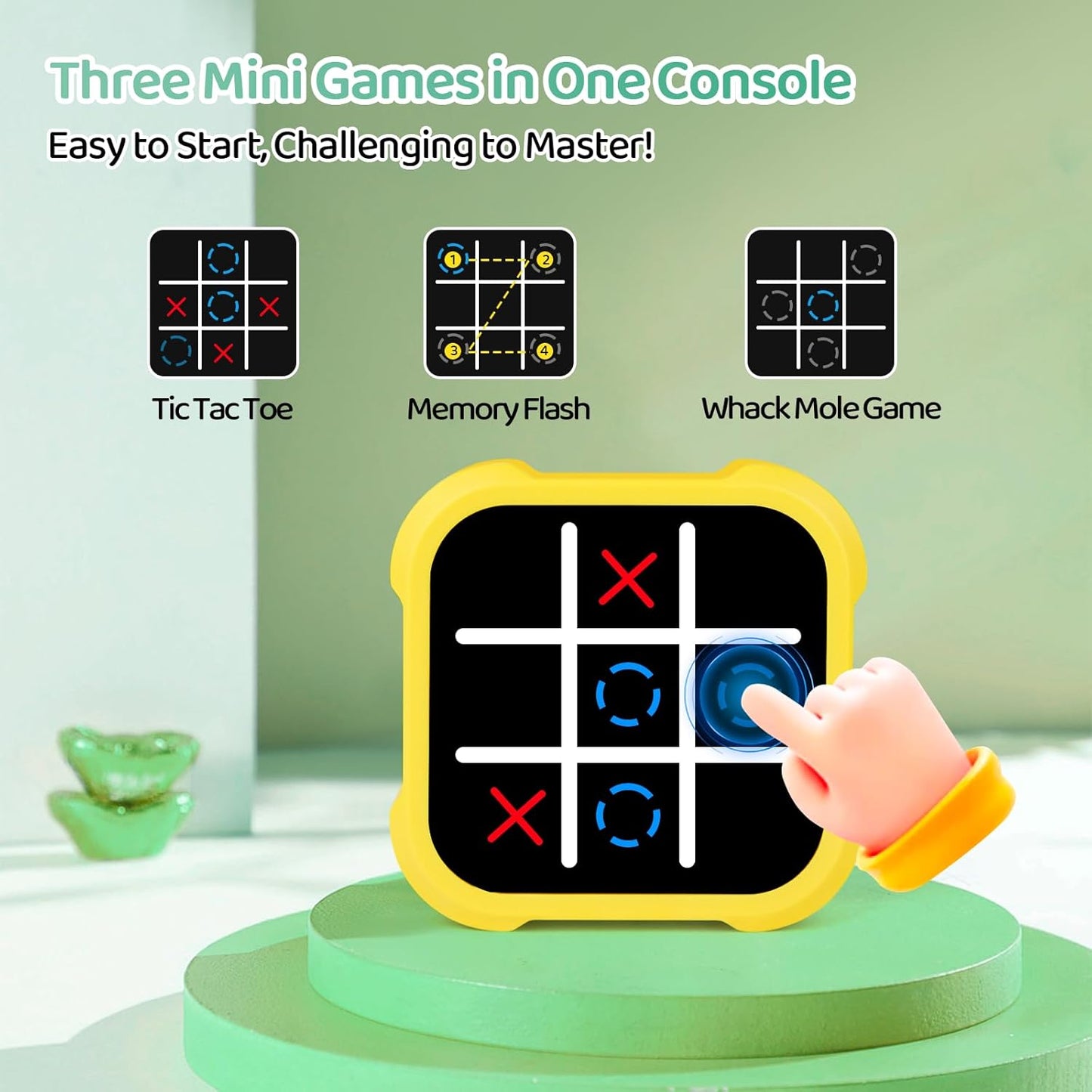 Electronic Tic Tac Toe Game - Electronic Puzzles Portable Handheld Games, 3-in-1 Tic Tac Toe Bolt Game Travel Tic Tac Toys for Educational Memory Growth, Infinite Tic-Tac-Toe Board Games for Ages 3+