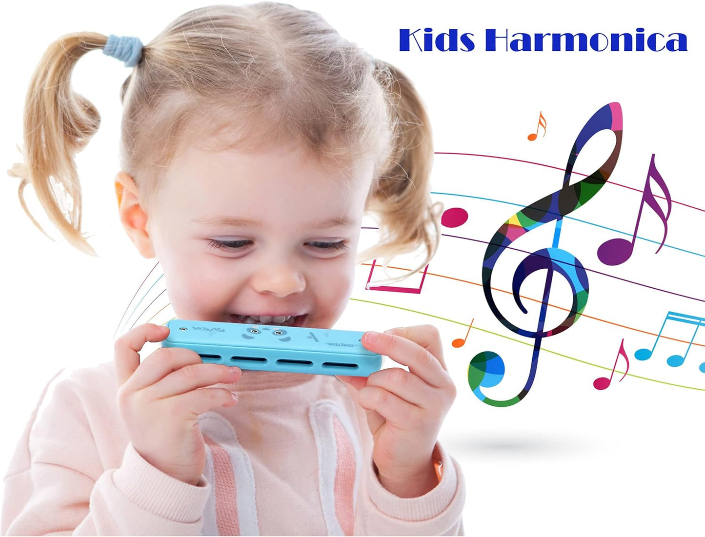 Color Blues Harmonica, Key of C for Kids, Children, Toddler and Beginners,10 Hole 20 Tones Musical Instrument Toy Gift
