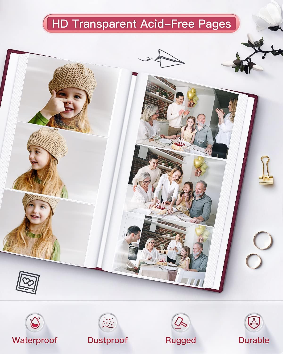 popotop Photo Album 4x6-420 Photos Photo Books with 420 Horizontall Pockets,Linen Cover Albums for Family Wedding Anniversary Baby Vacation Pictures