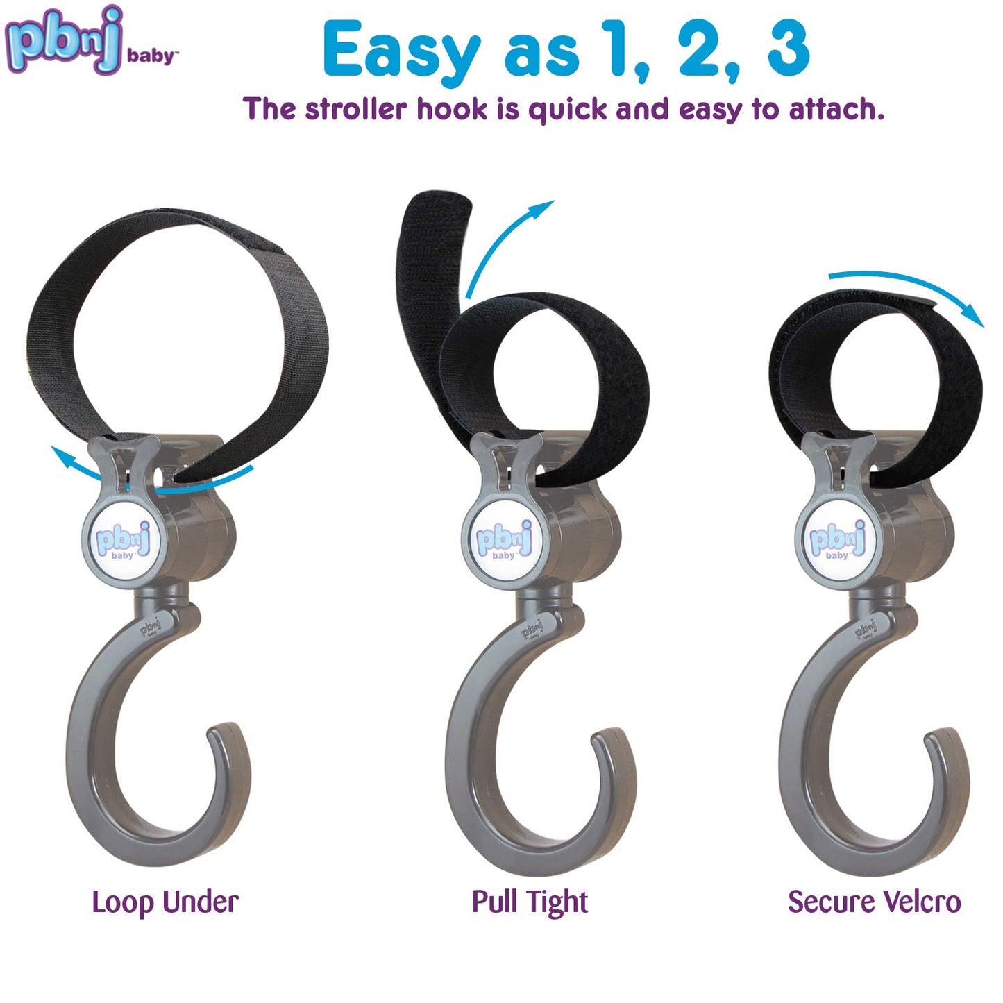 Stroller Hooks 2 Pack Organizer Clip Travel Purse Shopping Diaper Bags