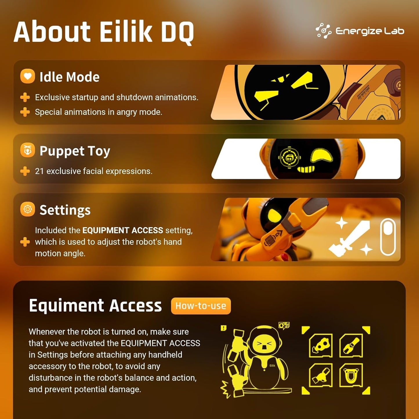Eilik DQ - Touch Interactive Toys, Cute Robot Pets with Abundant Emotions. Idle Animations&Exclusive Mini-Games, Unique Gift for Girls & Boys. Support Update.(Special Version)