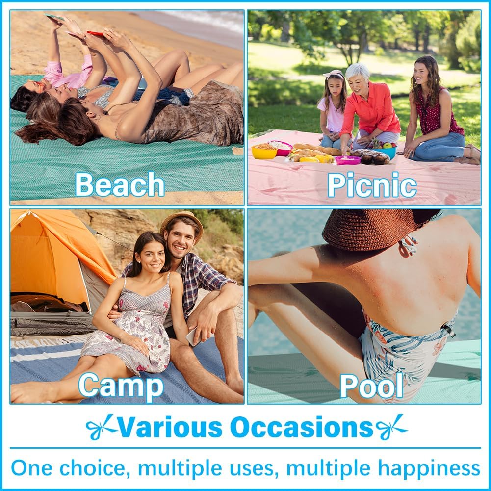 Oversized Turkish Beach Towel Blanket XXL Cotton Sandproof Towels Boho Woven Extra Large Big Sand Free Giant Throw Thick Blankets Huge Quilt XL Picnic Camping Necessities Cloud For Adult Gifts Beige