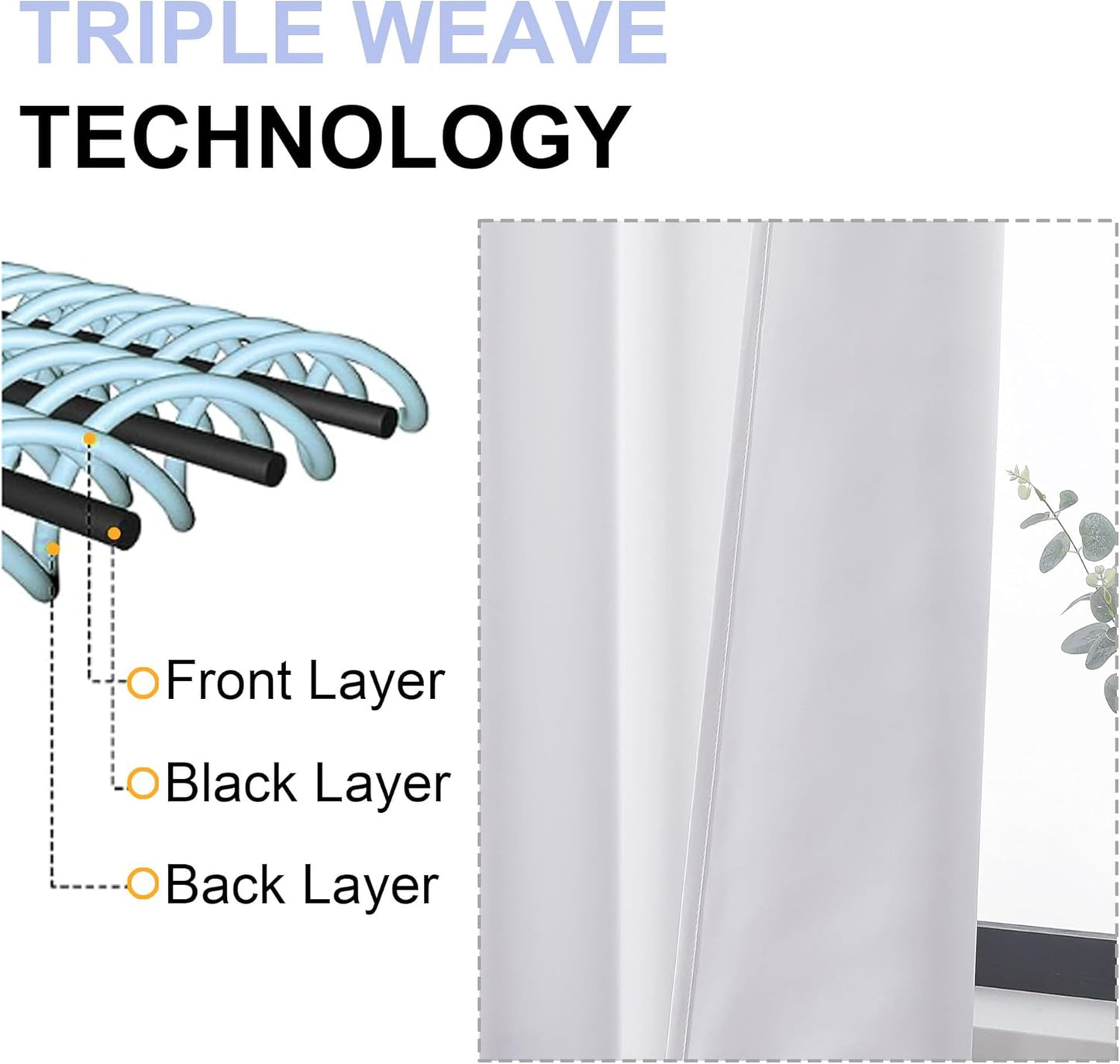 Simplebrand Ava Pure White Curtains 36 Inches Long 2 Panels, Light Filtering Half Window Rod Pocket Privacy Short Curtains, Thermal Insulated Curtain Tiers for Kitchen Bathroom Shades, W40 x L36 Inch