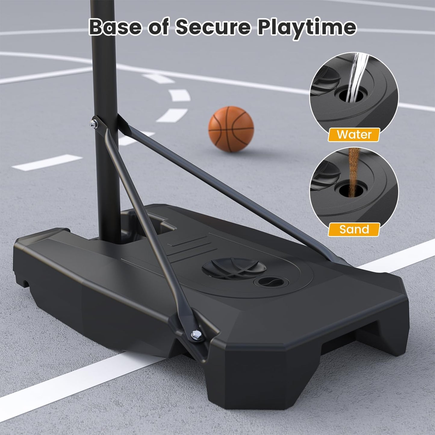 Basketball Hoop Outdoor, 8.5ft Height Adjustable Portable Hoops & Goals with HDPE Backboard and Wheels for Kids/Teens/Adults Backyard, Outdoor, Driveway