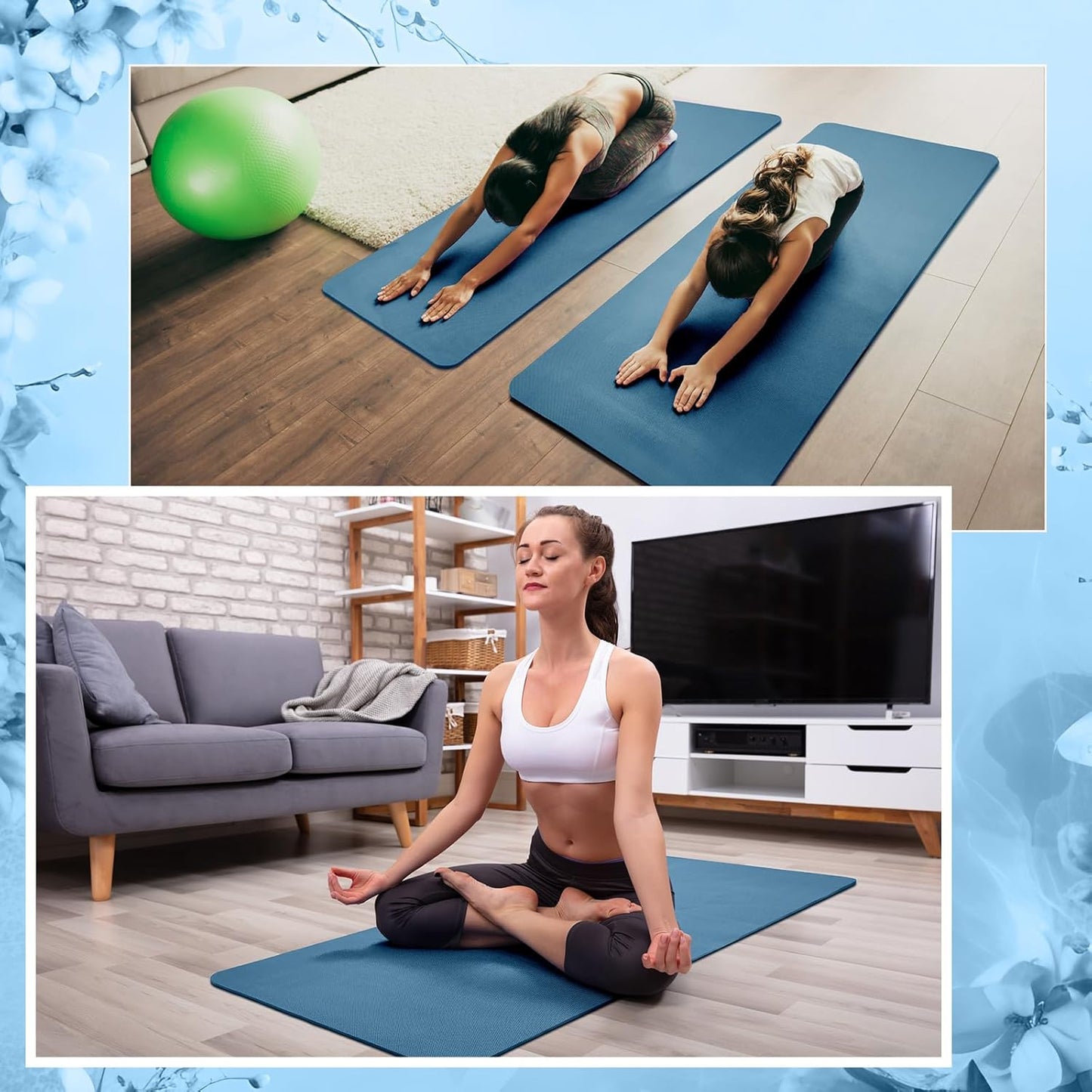 Timgle 6 Pack Yoga Mats Bulk Non Slip Exercise Yoga Mat Thick Anti Slip Tear Resistant Sports Gym for Fitness Stretching Home Workout and Studio