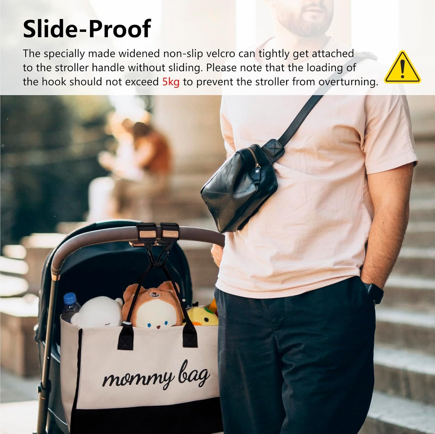 TOPDesign Universal Baby Stroller Organizer, Stroller Caddy with Detachable Mesh Bag & Heightened Insulated Cup Holders & Non-Slip Secure Hooks Accessories, Fits Most Strollers (Butterfly)