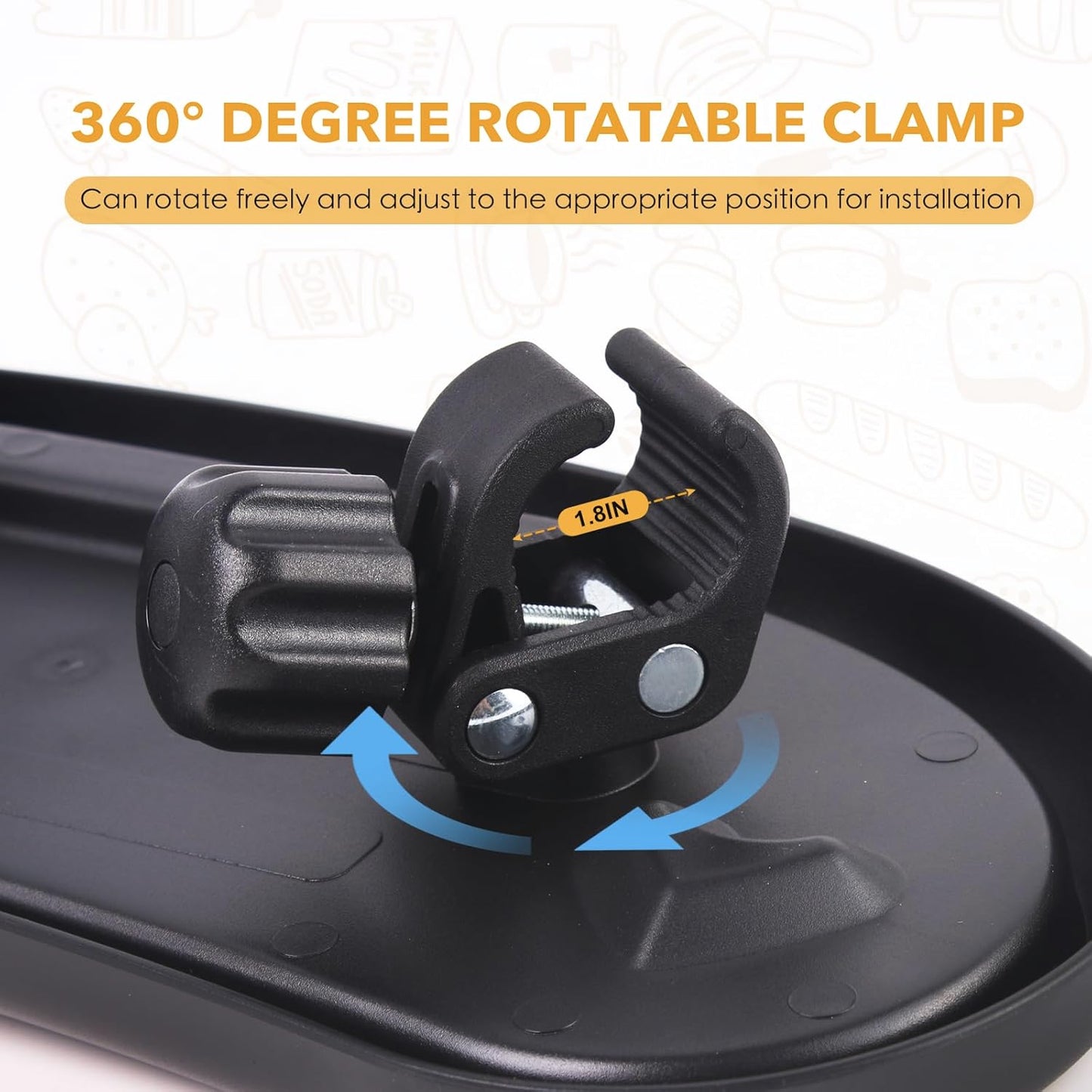 Snack Tray Compatible with Mockingbird,Nuna,Evenflo Stroller,Adjustable Stroller Snack Tray with Cup Holder and Phone Holder, Stroller Accessories Black