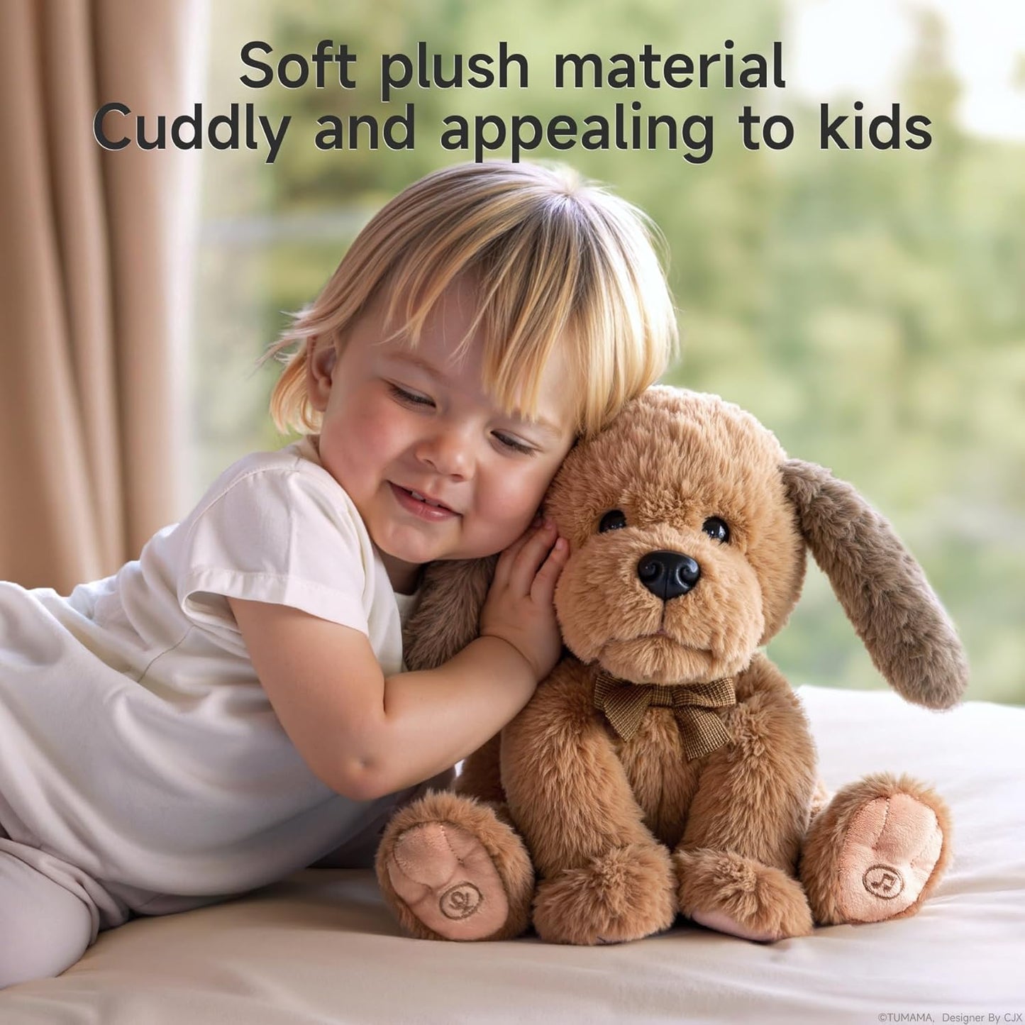 OR OR TU Baby Animated Plush Dog, Interactive Singing Talking Puppy Dog Musical Stuffed Animal Toys, 10”