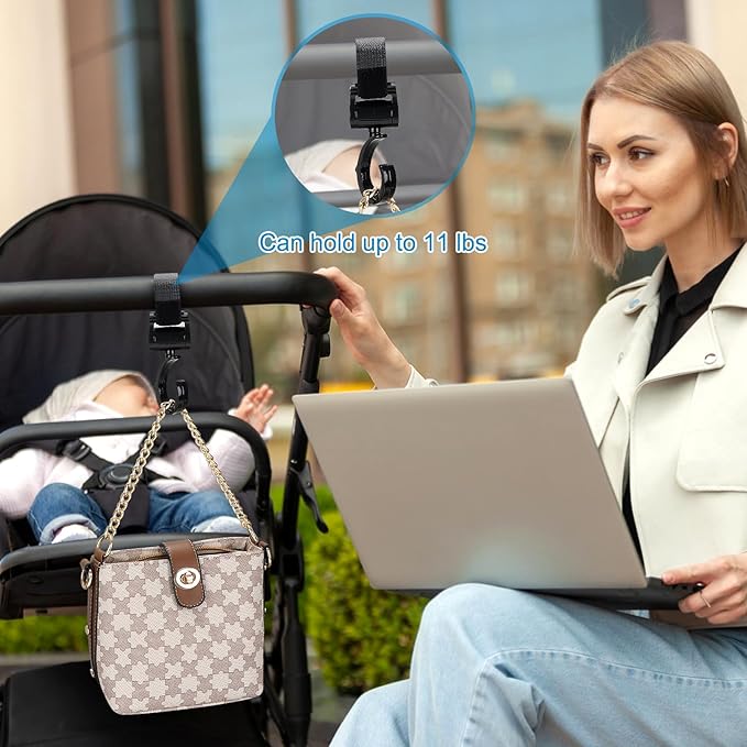 Accmor Universal Cup Holder with Hook, Stroller Cup Holder, 360° Rotatable Large Caliber Designed Bottle Holder for Stroller, Bike, Wheelchair, Walker, Scooter, Black