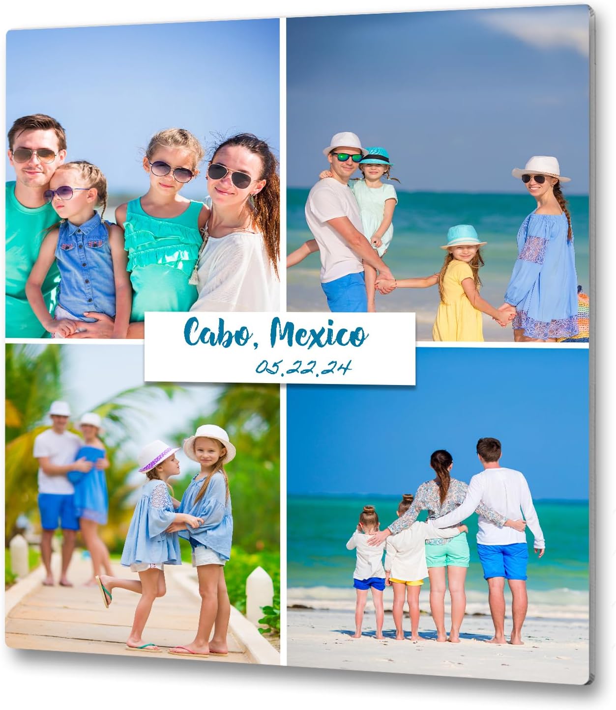 MUNDAZE Custom Collage Metal Poster, Personalized Photo Prints with Text, Glossy Aluminum, Customize with Your Own Pictures, Great Gift for Family, Friends, Ships From USA 18.75" X 15"