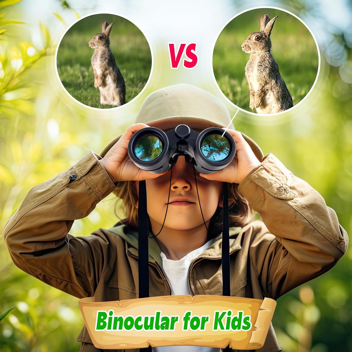 Binoculars for Kids, Kids Binoculars for Ages 3-12 Boys Girls, Outdoor Gifts Toys for Kids- Perfect for Bird Watching, Camping, and Outdoor Exploration