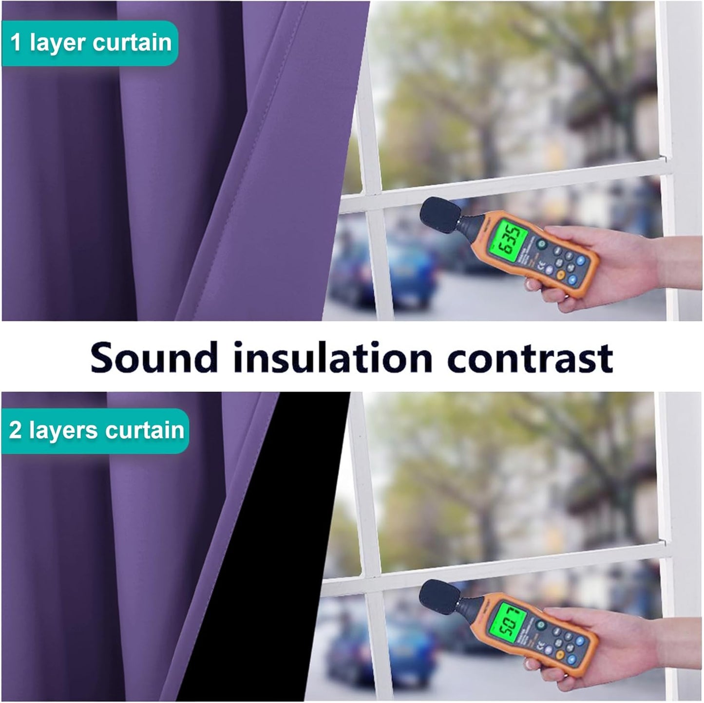 NICETOWN Lilac Purple Full Shade Curtain Panels, Pair of Energy Smart & Noise Blocking Out Blackout Drapes for Dining Room Window, Thermal Insulated Guest Room Lined Window Dressing(62 x 72 inch)