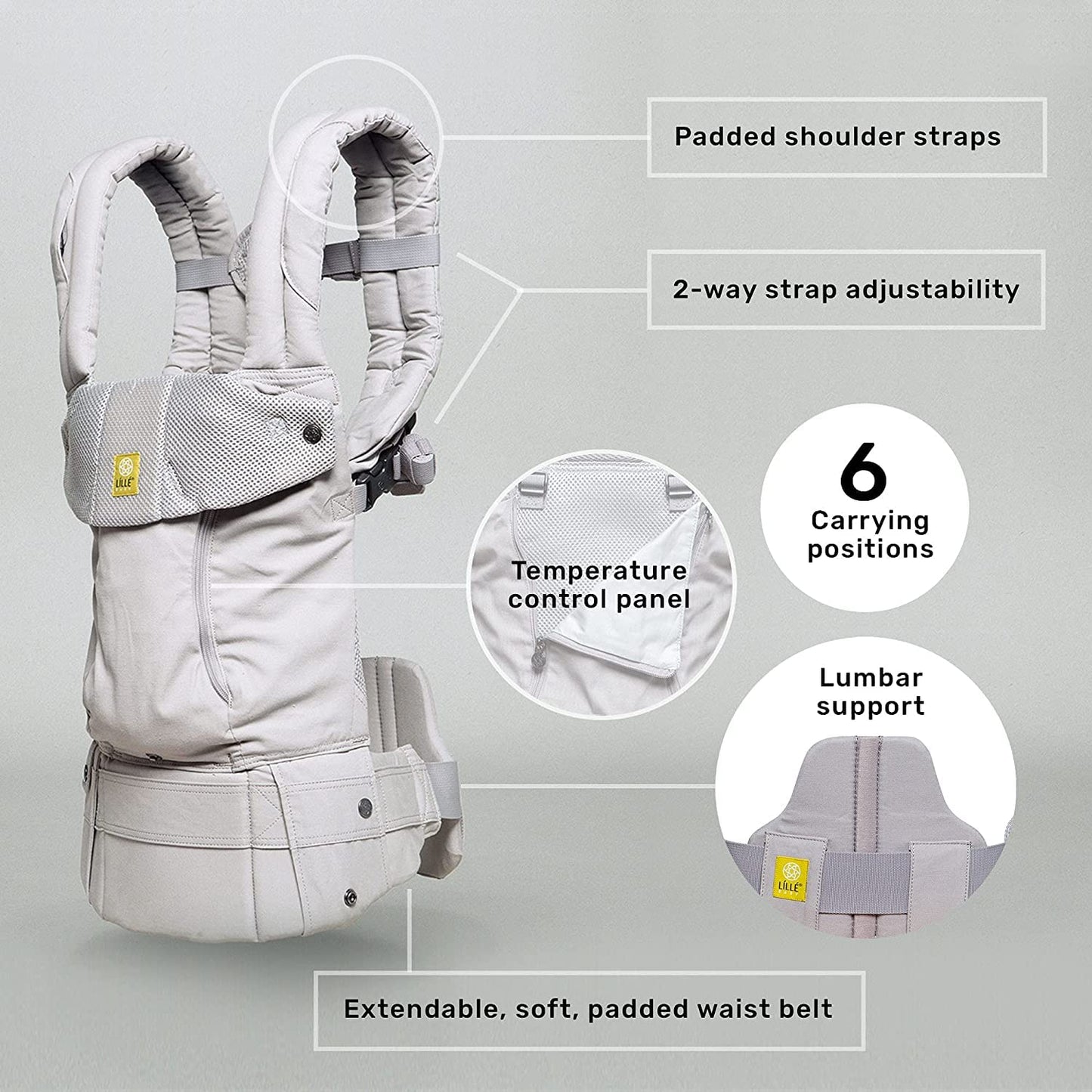LÍLLÉbaby Complete All Seasons Ergonomic 6-in-1 Baby Carrier Infant to Toddler with Lumbar Support (7-45 Pounds), 360 Degree Baby Wearing & Multi-Position, Inward & Outward Facing (Succulent)