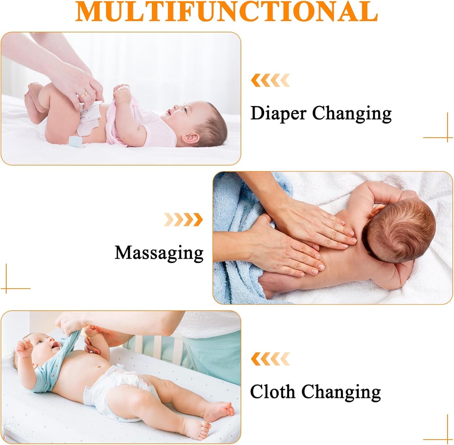 Bigbiglife Changing Table Dresser, Baby Nursery Dresser with 4 Drawers & 1 Cabinet & 3 Open Shelves Storage, Modern Diaper Changing Station for Children's Room, Changing Pad Included, White