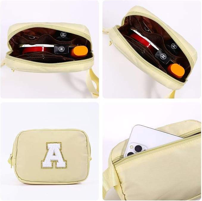 YOOLIFE Friendship Birthday Gift for Women - Khaki Initial Crossbody Belt Bag J