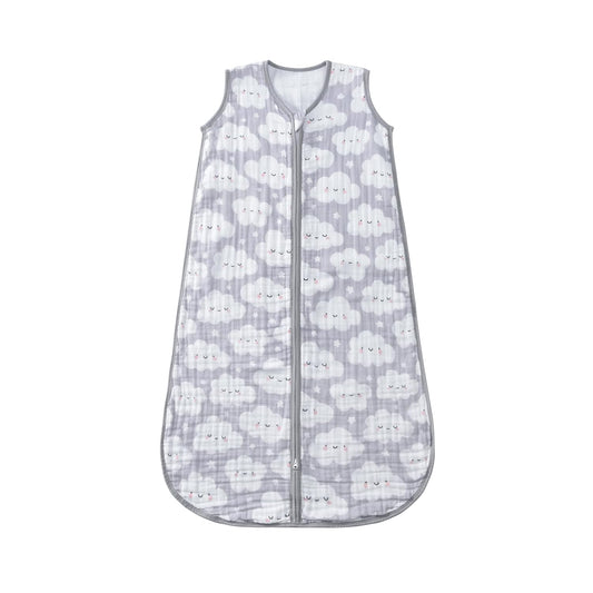 Baby Sleep Sack 2-4 T Baby Wearable Blanket 100% Organic Cotton 0.5 TOG Toddler Sleep Sacks 2- Way Zipper Soft 4 Layers 2T 3T 4T Cloud