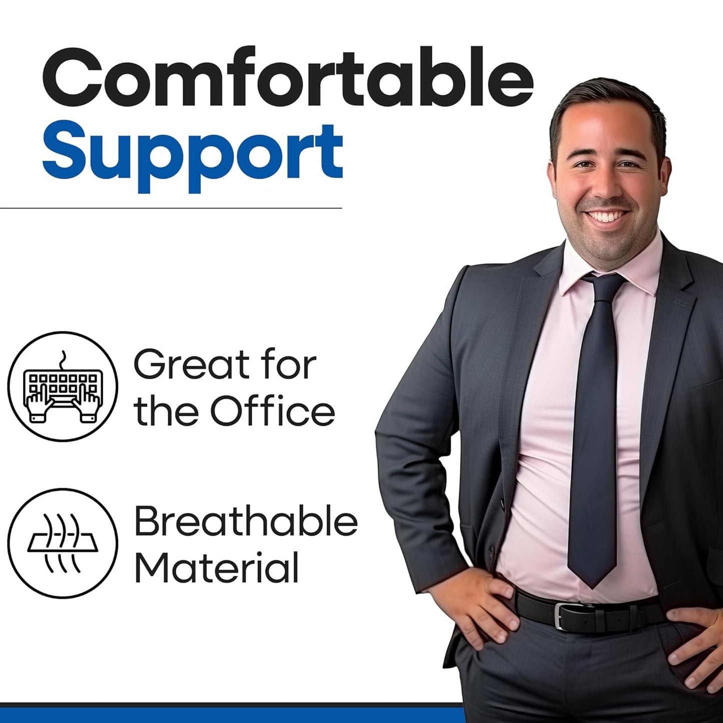 Hernia Belt for Men or Women - Plus Size Abdominal Binder Post Surgery Tummy Tuck Support Belts for Umbilical Hernias, Inguinal, Navel Belly Hernias, Hysterectomy, Postpartum Stomach Pad (Large/XL)
