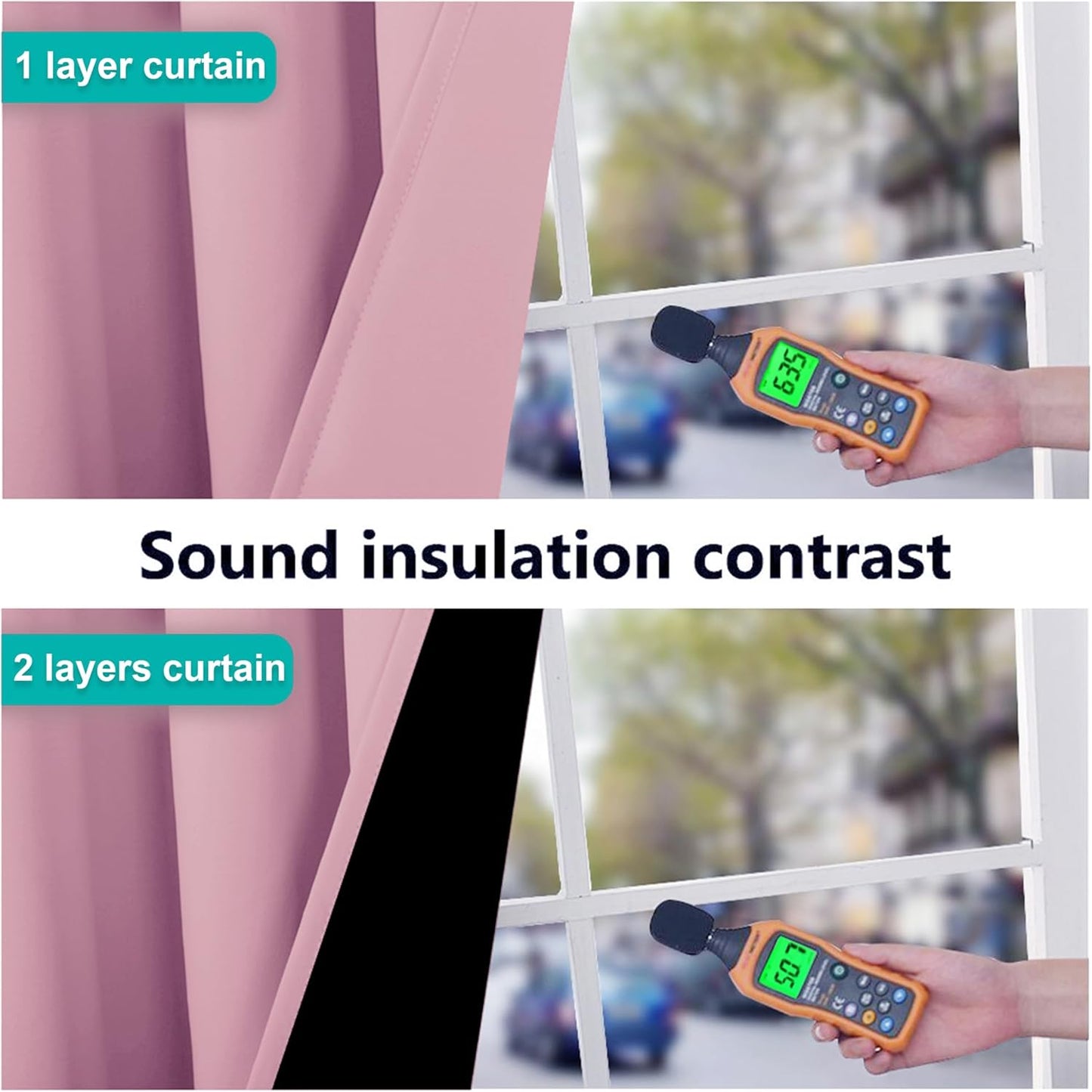 NICETOWN Crystal Pink 100% Blackout Curtains 45 inches Long, Thermal Insulated Full Blackout 2-Layer Lined Curtains, Energy Efficiency Window Draperies for Dining Room (2 Panels, 42-inch W)