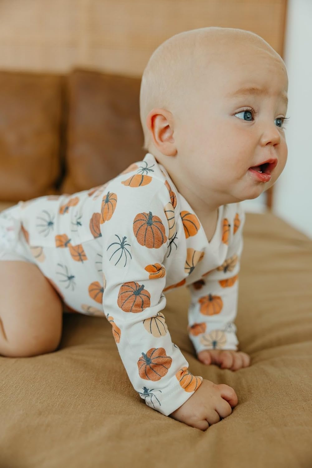 Copper Pearl Long Sleeve Bodysuit Baby: Ultra Soft Baby for Newborns, Boys, and Girls - Stylish, Comfortable, Overlap Shoulders, Premium Knit Fabric - 3-6 Months, Karver
