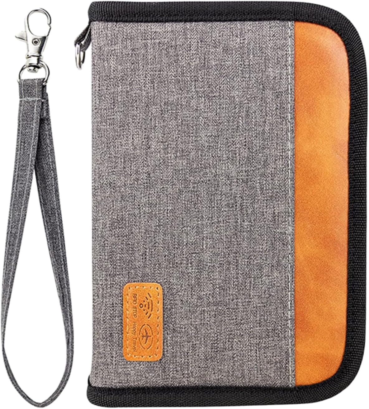 Passport Holder for Famliy Travel Wallet Passport Wallet Document Organizer RFID Blocking with Zipper Clutch Bag Flight Ticket Credit Cards Men Women(Grey)