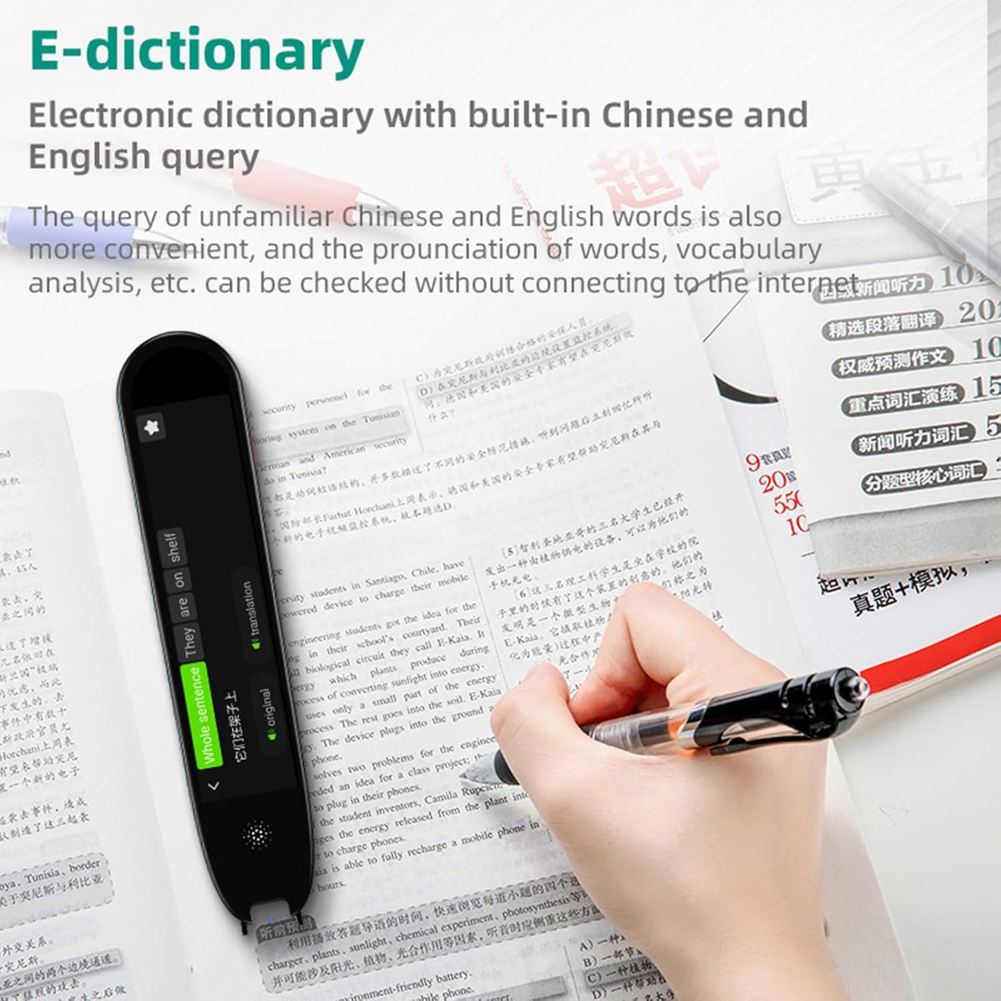 Translation Pen, Reading Pen for Student & Adults, Assistive Tool for Dyslexia & Scan Reader Pen OCR Digital Pen Reader, Reading Support & Language Learners, Translator Pen for 134+ Languages