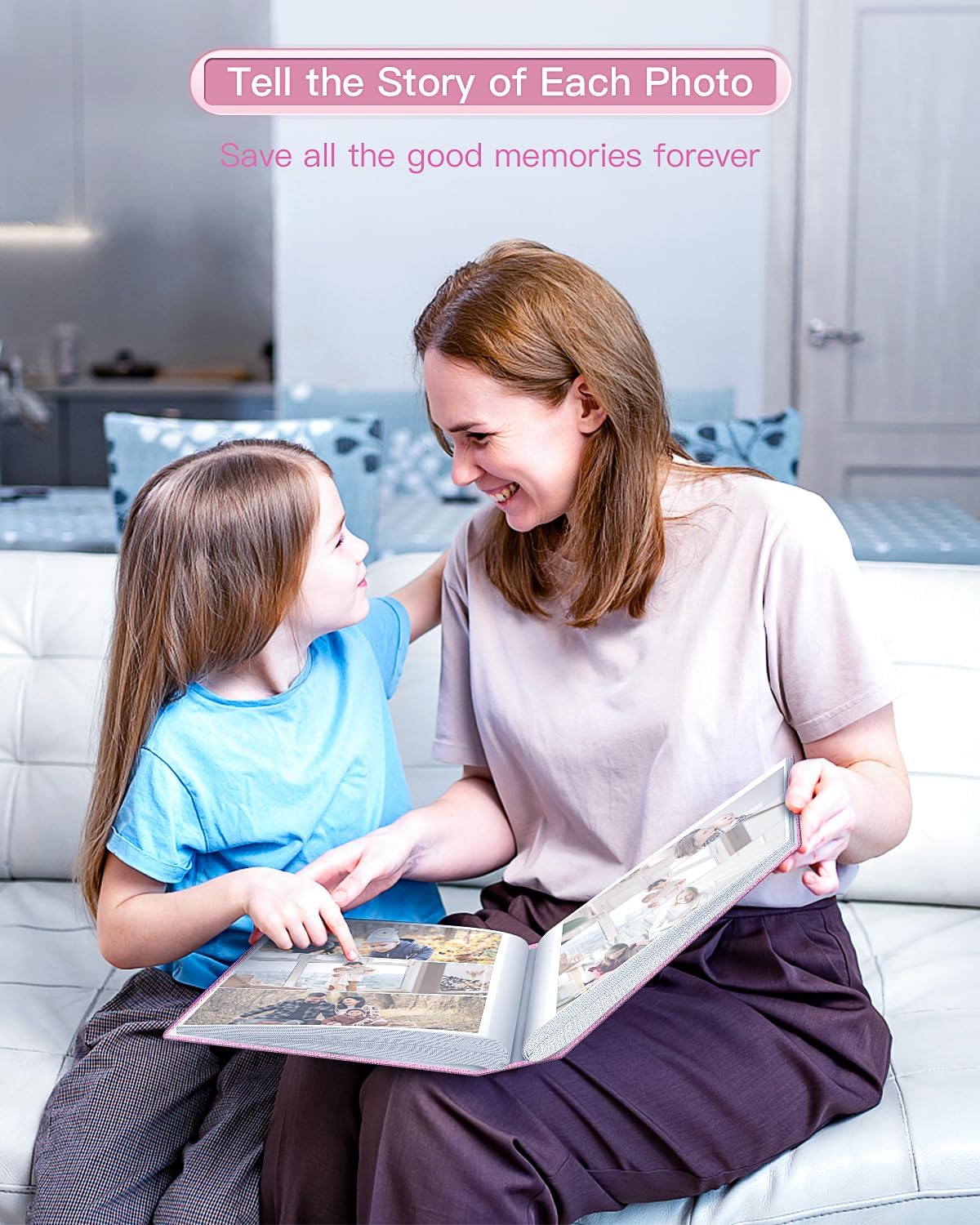 popotop Photo Album 4x6-200 Photos Photo Books with 200 Horizontal Pockets,Linen Cover Albums for Family Wedding Anniversary Baby Vacation Pictures