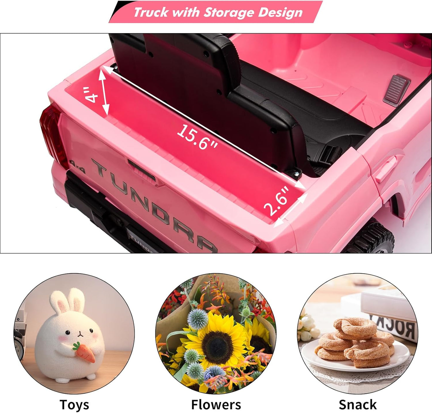 Electric Car for Kids, Licensed Toyota Tundra 12V Electric Truck, Off-Road Kids Car w/Remote, Spring Suspension & 3 Speeds, LED Headlights, Ride-On Toys for Boys/Girls