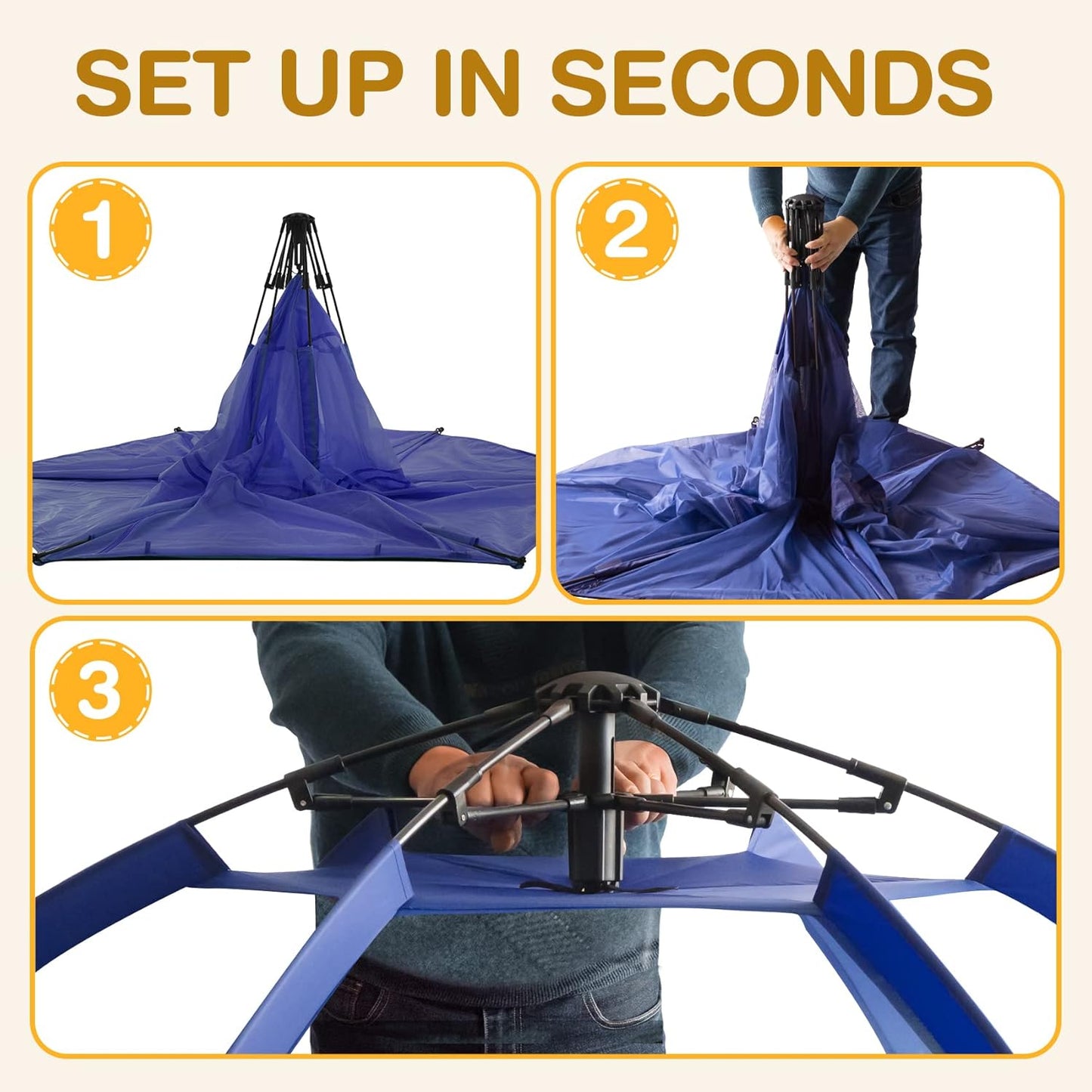 Alvantor Baby Playpen Play Yard 84"x84"x44”Large Pop Up Playpen Foldable Play Tent Indoor & Outdoor Kids Tent Lightweight Safe Space Canopy for Infants Toddlers Pets, Navy