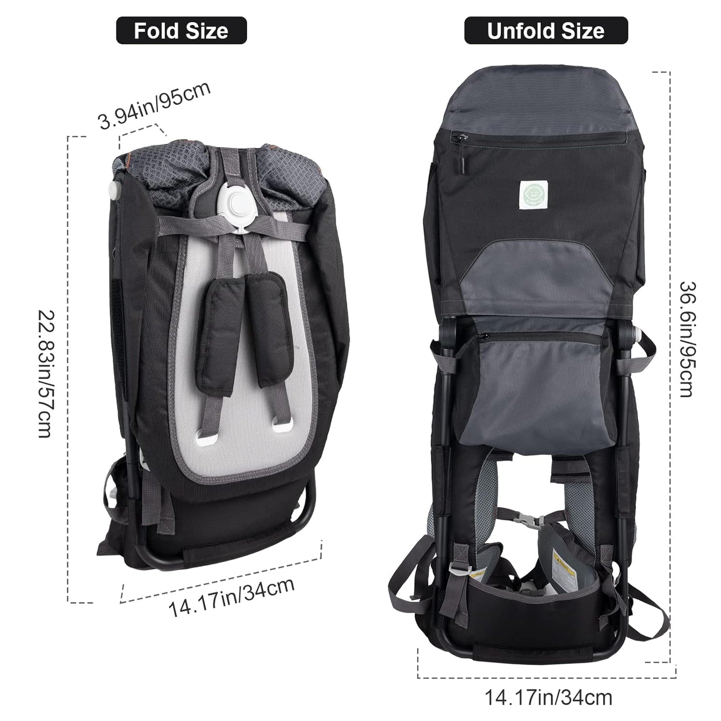 Baby Shoulder Carrier Baby Hiking Backpack Carrier with Rain Cover Sun Shade for Child Safe Backrest and Toddler Ergonomic Seat Holds 40 Pound for Children Between 6 Months-3 Years Old Babies