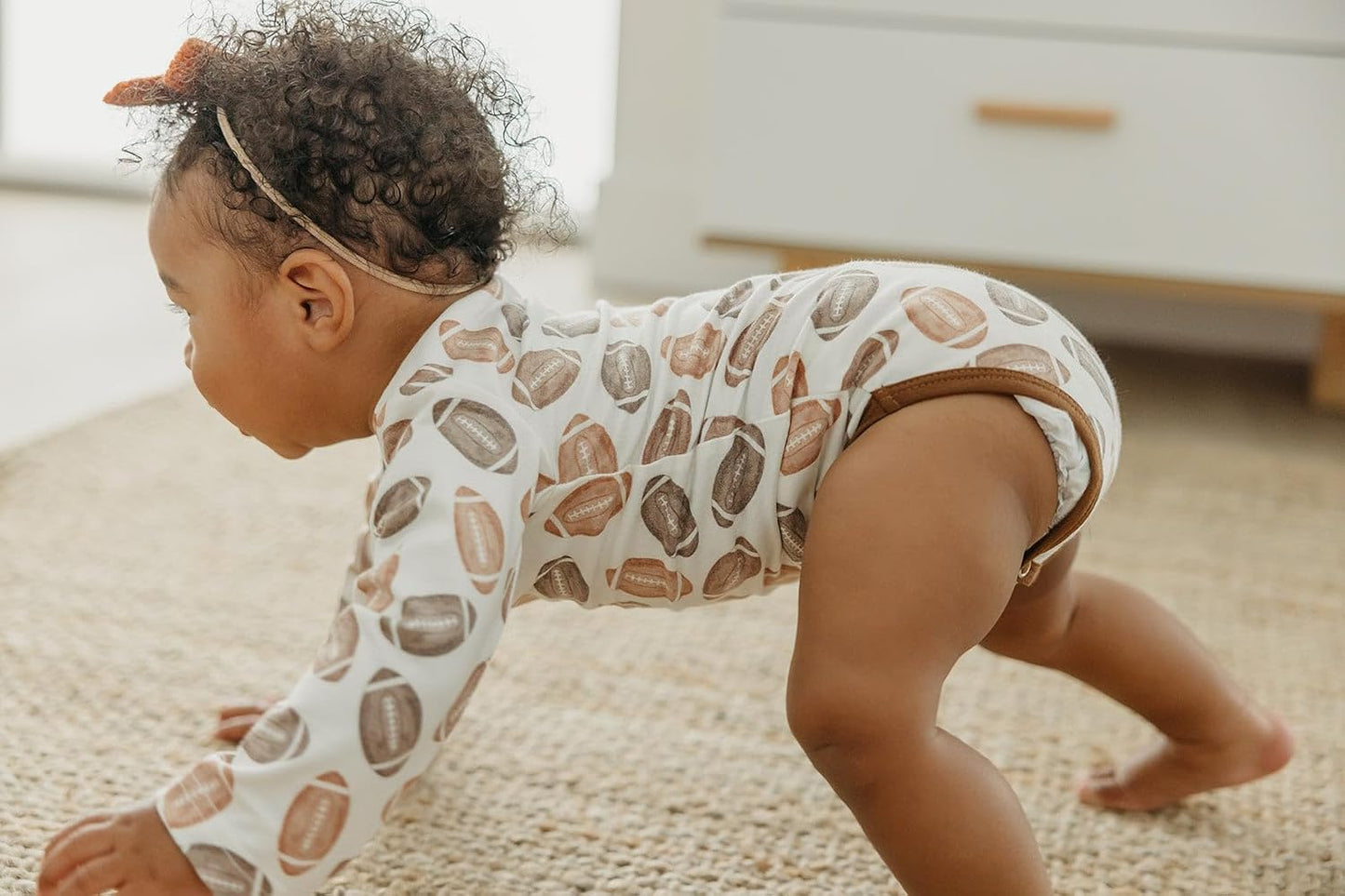 Copper Pearl Long Sleeve Bodysuit Baby: Ultra Soft Baby for Newborns, Boys, and Girls - Stylish, Comfortable, Overlap Shoulders, Premium Knit Fabric - 0-3 Months, Blitz