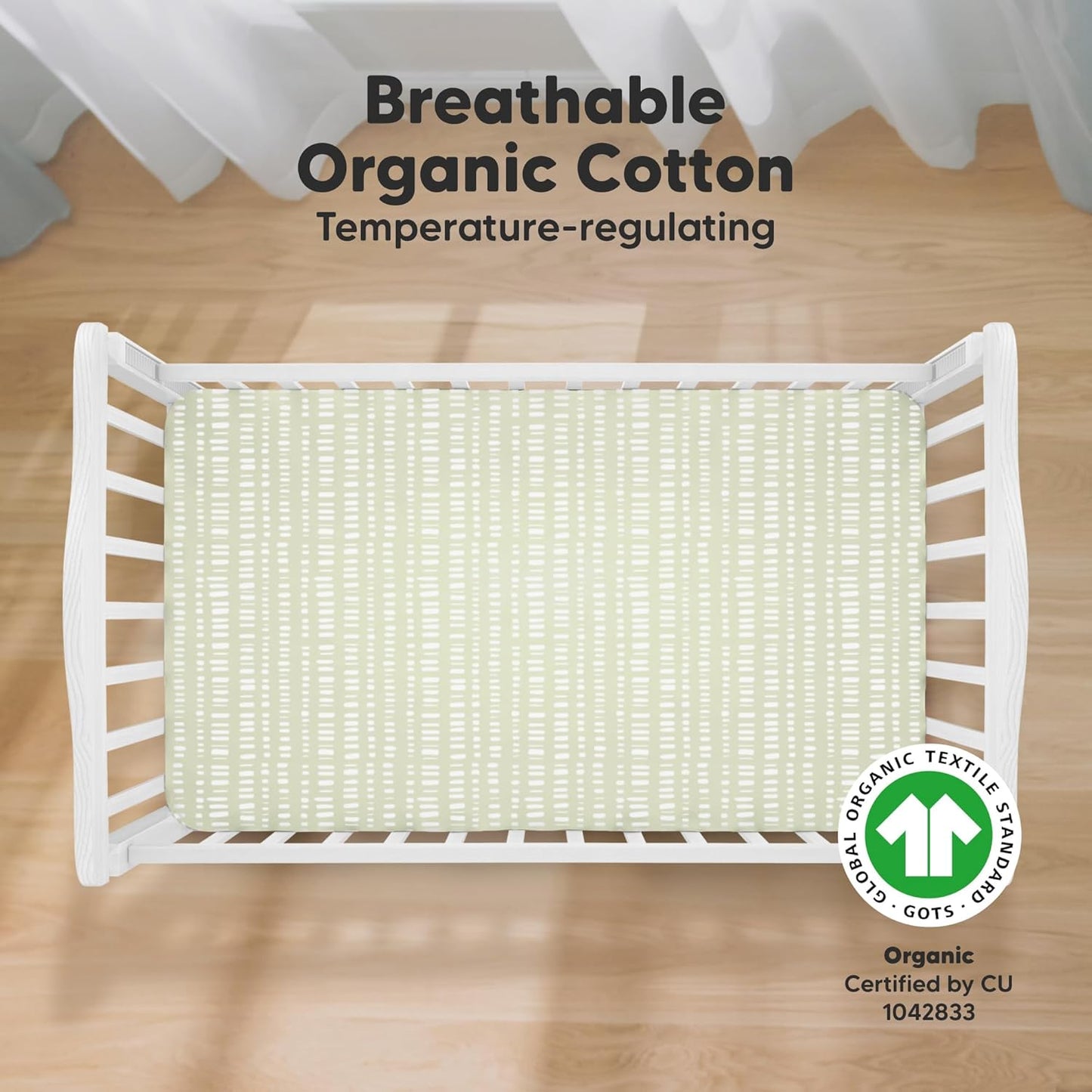 KeaBabies 2-Pack Organic Crib Sheets for Boys, Girls - 52x28 Fitted Crib Mattress Sheet Neutral, Breathable Jersey Cotton Cover for Baby Bed, Toddler Mattress, Soft & Cute Prints (Fleur)