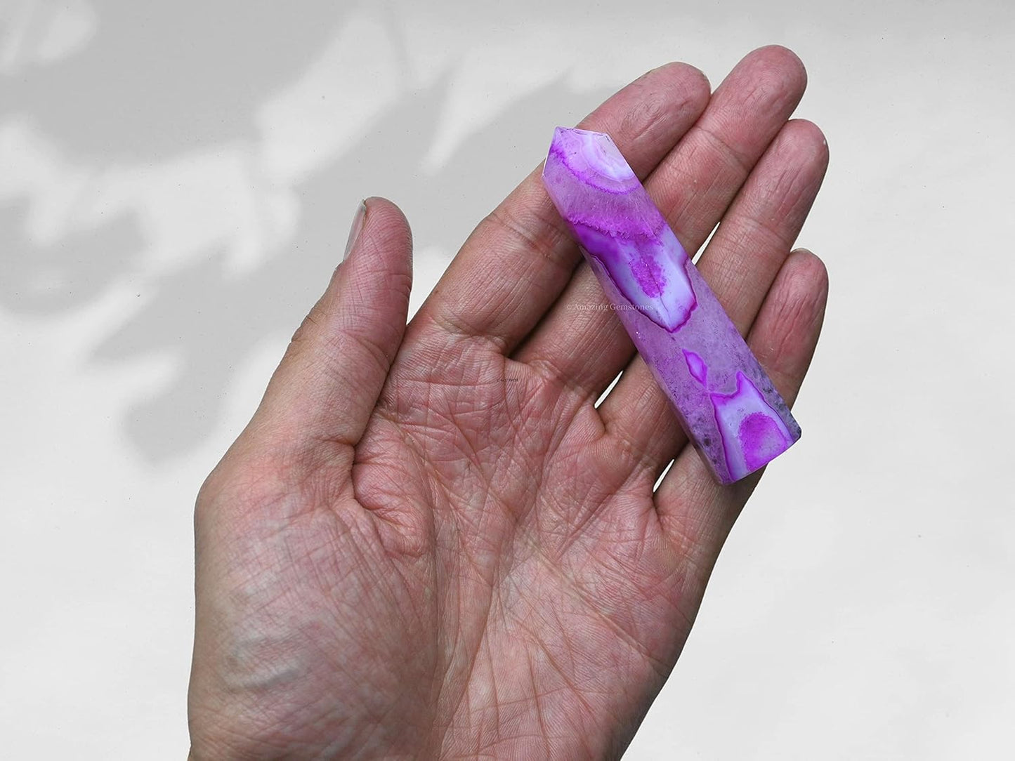 Amazing Gemstone Pink Agate Crystal Towers - Natural Healing Crystal Point Obelisk for Reiki Healing and Crystal Grid (Pink Agate, 3 Inch)